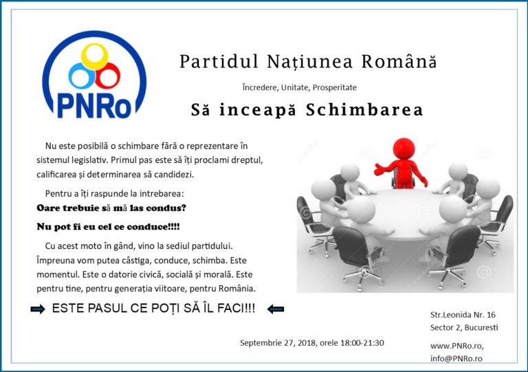 pnro sa inceapa schimbarea
